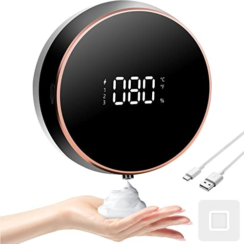 FAYIBUY Automatic Soap Dispenser - 3 Levels Adjustable, 300 ml Wall Mounted Electric Foam Soap Dispenser for Bathroom, Kitchen, Office, School (Black)