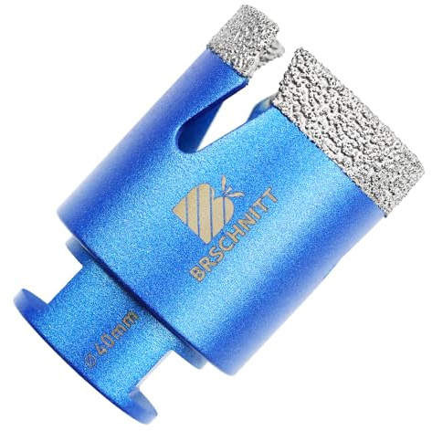 Diamond Core Drill Bit 40mm- BRSCHNITT Tile Hole Saw M14 for Tile Porcelain Stoneware Ceramic Marble Granite Drilling,Suitable for Angle Grinders