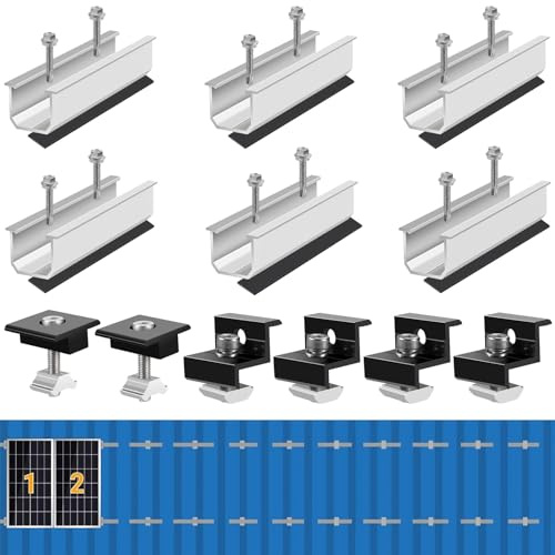 Solarpanel Halterung,Solarmodul Halterung Kit 12cm und Zubehör Befestigung solarmodul(6 Stück),Halterung für Solarmodul ,Für Solarpanel Halterung,rapezblech Flachdach Montage PV