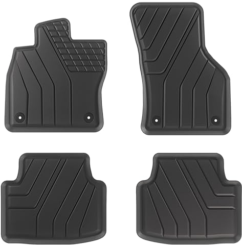 AD AP1102 Allwetter Gummifußmatten Set (4-teilig), Gummimatten mit hohem Rand