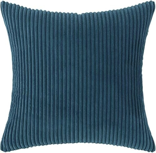 2er Set Kordsamt Kissenbezug,Kissenhüllen Dekorative Sofakissen Dekokissen Weicher Zierkissenbezug Wohnzimmer Sofa Schlafzimmer Boho Dekor,Couchkissen Dekokissen Zierkissenbezug,Blau,40 x 40cm
