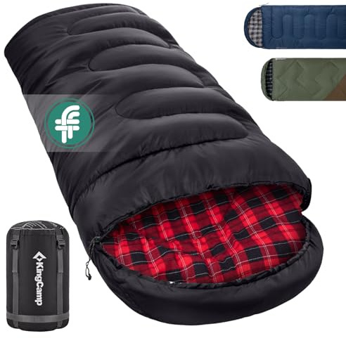 KingCamp Sacco nanna unisex per adulti, invernale, 400 g, nero, R, 230 x 90 cm