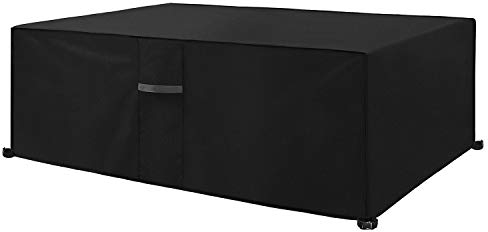 Dokon Gartenmöbel Abdeckung Wasserdicht Winddicht UV Beständiges Gartentisch Abdeckplane mit Belüftungsöffnungen Robustes Oxford-Gewebe Schutzhülle für Loungemöbel Sitzgruppe (120x90x74cm) Schwarz