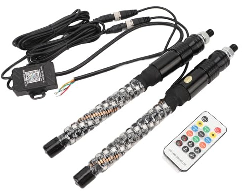 LED Whip Light, Waterproof Multi-Color Remote Control Durable Flagpole Light with Overload Protection 12-24V for Home Commercial Camping Outdoor Events RV Trucks Boats Festivals