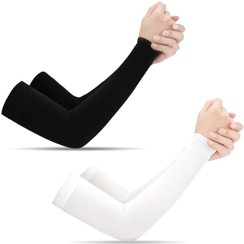VYZUTR 2 Paia Manicotto Braccio UV Protezione Manicotti di Ghiaccio Raffreddamento moderato Sport Ciclismo pallavolo all'aperto Guidare protettivi Coprire Il Tatuaggio per Donna Uomo