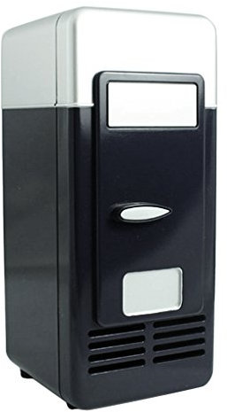 Luzhengyang USB Mini Fridge Beverage Warmer & Cooler for Car, Home, PC Side | Small USB Refrigerator Drinks Can Cooler | Portable Beer Cooler - Black