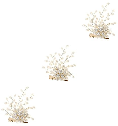 3St Brosche Abschlussballstrauß Blumenstrauß für die Braut Haarklammern für Frauen Künstlicher Blumenstrauß Brautstrauß weinachts weihnachten Perle Golden VALICLUD