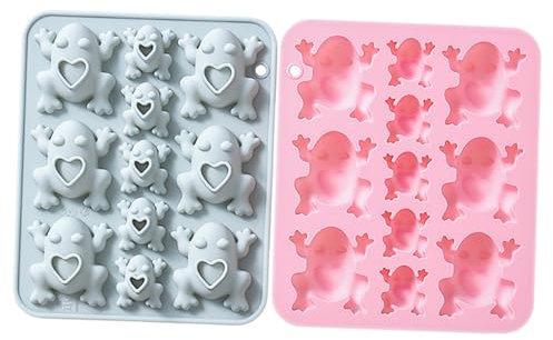 Hoement 2stücke Schokoladen Und Süßigkeiten Frosch-silikonformen Wiederverwendbare Frosch-formen Zum Backen Und Dekorieren Flexible Für Feiertage Und Partys