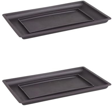 CwQisjk 2 Pcs Bonsai Plastic Flower Pot Water Drip Trays, Rectangle Trays, for Indoor Outdoor Bonsai Plants,Lightweight Design Perfect,for Preventing Water Damage and Enhancing Plant Growth