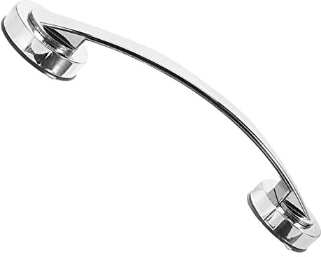 Garneck Suction Cup Shower Handle Grab Bar for Seniors 12 Inch Bathroom Safety Armrest for Bathtubs and Showers No Drilling Required Silver