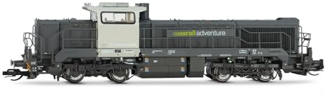ARNOLD TT HN9059 RailAdventure, 4-achsige Diesellokomotive Vossloh DE 18, graue Lackierung, Ep. Modelleisenbahnlok VI – elektrisch