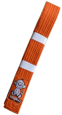 OSS Combat Sports BJJ barnbälte – IBJJF-godkänt, 100 % bomull, lätt, hållbar design, tävlingsredo, perfekt för unga brasilianska Jiu-Jitsu-utövare., Orange, 250 cm