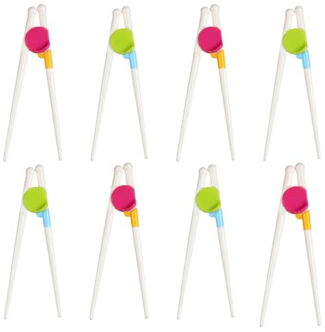 8 Pairs Kids Chopsticks Easy to Use for Beginners, Fun & Safe Reusable Chopsticks for Kids Learning to Eat Independently.