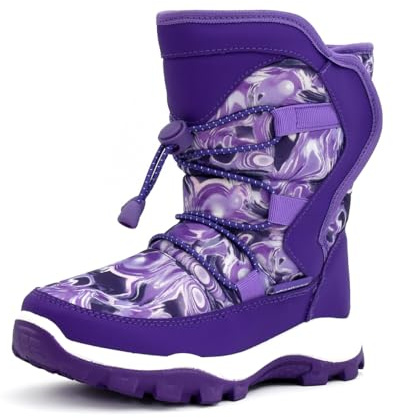 NOVA MOUNTAIN Boys Girls Little Kids Winter Snow Boots,NF NMWB108 Purple 13
