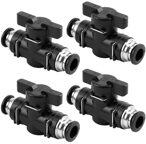 4 Pièces Connecteur Pneumatique Droit Diamètre 8 mm, Vanne à Boisseau SphéRique Pneumatique Contrôler L'ouverture et la Fermeture du Fluide Pour Raccordement Rapide Des Conduites D'Air