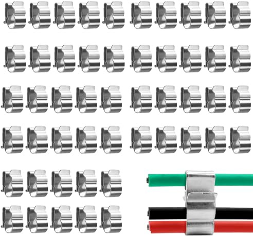 50 Stück Solarkabel Kabelclips, Solar Pv Kabelklemmen Kabelorganizer, Anhänger Drahtclips Solarmodul Kabelclip, Mehrzweck Silber Metall Kabelklemmen Für Kabel Management Solarpanel