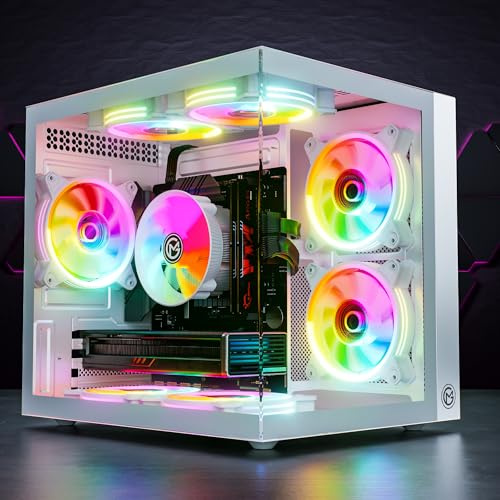 GameMachines HyperCube Snow Edition - Gaming PC - AMD Ryzen 7 5700X - GeForce RTX 5050-1TB SSD - 32GB DDR4 - WiFi - Win 11 Pro