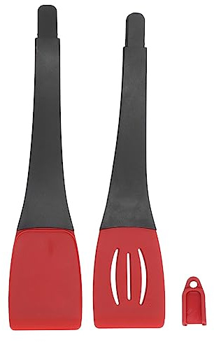 Cloimei Pinces de Cuisine en Silicone 3 en 1 Multifonctionnelles Chaleur Antidérapante Griller Verrouillage Pinces Alimentaires pour la Cuisson Cuisson Friture 340x75mm 3 Pack (Rouge Noir)