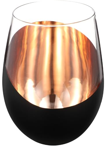 HINTRMENT Bicchiere da Vino senza Stelo in Vetro Elettroplaccato con Labbro Inclinato, Affidabile e Comodo da Impugnare, per Ufficio e Feste
