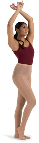 Capezio Hold & Stretch Footed Tight Ajustado con pies, 25 guaridas, Luz Suntan, L para Mujer