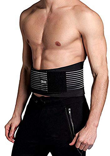 Cotill Lower Back Support Belt - Lumbar Support Brace for Pain Relief and Injury Prevention - Dual Adjustable Straps and Breathable Mesh Panels (L/XL (Pack of 1))