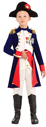 Little Conqueror: Kids Napoleon Bonaparte Costume - March into History with Imperial Majesty and French Flair Large