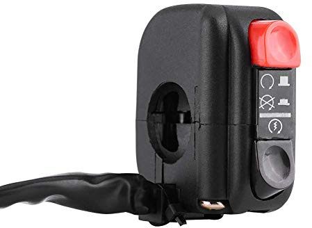 Lenker Steuerschalter, 7/8 Zoll Motorrad Lenkerhalterung Ein Aus Schalter mit Verbindungskabeln Blinker Hupe Ein/Aus Druckknopf