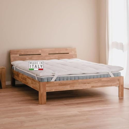 DREAMIN*101 - Topper Matrimoniale 160 x 190 cm in Piuma Traspirante Alto 6/8cm, Coprimaterasso Matrimoniale 4 Stagioni con Angoli Elastici, Topper Materasso Fresco Morbido per Miglior Comfort Notturno