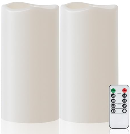 Amagic 8x4 Large Waterproof Outdoor Flameless Candles with Remote Timer