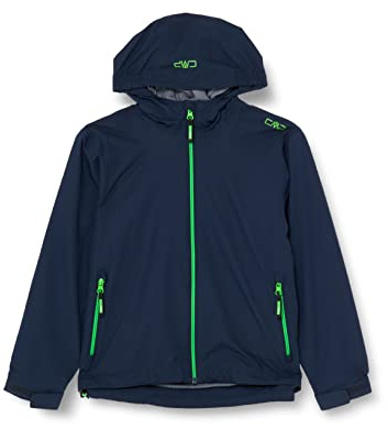 CMP Giacca Pioggia In Poliestere Antistrappo Da Bambini, Giacca Unisex - Bambini e ragazzi, Black Blue 84, 140