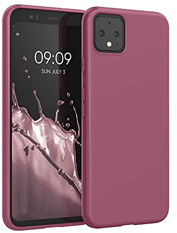 kwmobile Hülle kompatibel mit Google Pixel 4 Hülle - weiches TPU Silikon Case - Cover geeignet für kabelloses Laden - Dark Rose