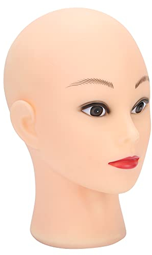 Glatze Schaufensterpuppe Kopf, Hüte Brille Schmuck Helm Anzeige Perücken Machen Üben, Puppe PVC Kopf Modell für Make-up, Schönheitszubehör, Kosmetik