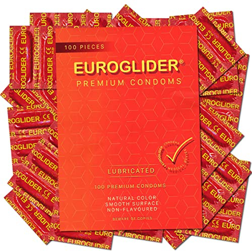 Euroglider Condoms, strapazierfähig, hohe Qualität, sicher und zuverlässig - für professionelle Ansprüche geeignet - hervorragendes Preis-Leistungsverhältnis, 1 x 100 Stück