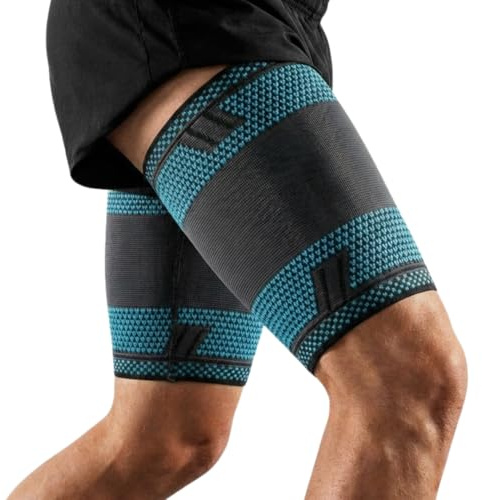 AGILE NOW® Oberschenkelbandage Oberschenkel Kompression Stabilisator, Rutschfest Oberschenkel-Kompressionsbandage für Männer & Damen (2 Stück) Blau XL