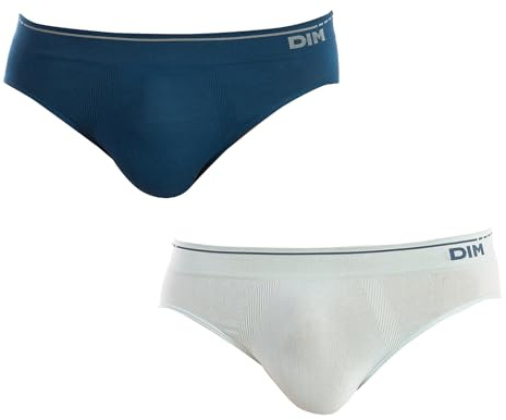 Dim Slip Homme Seamless Coton x2, Bleu Pale/Bleu Charon, M