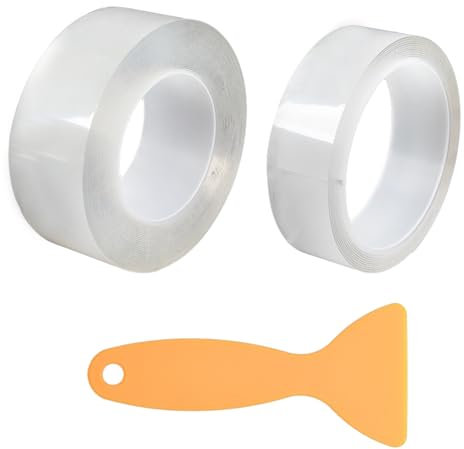 2 Pieces of Paint Protection Film with 1 Piece of Yellow Rubber Scraper, 10*5cm and 3*3cm Paint Protection Film, Car Edge Protection Film, Transparent Paint Protection Film, Self-Adhesive Film