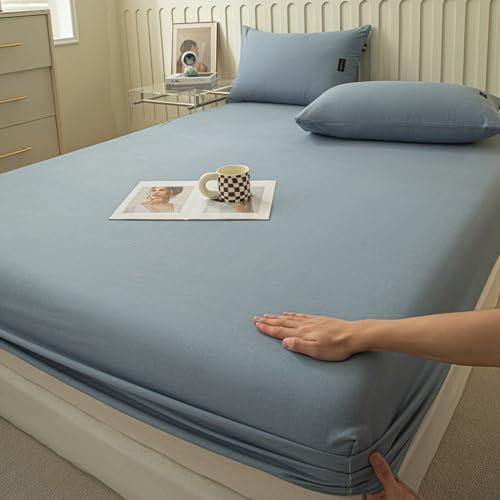 LSZHBSL Flauschige Spannbettlaken 150x200+25cm/3pcs bettlaken Baumwolle spannbetttücher mit Gummiband - Spannbetttücher für Schlafzimmer Matratzenhöhe bis 25cm