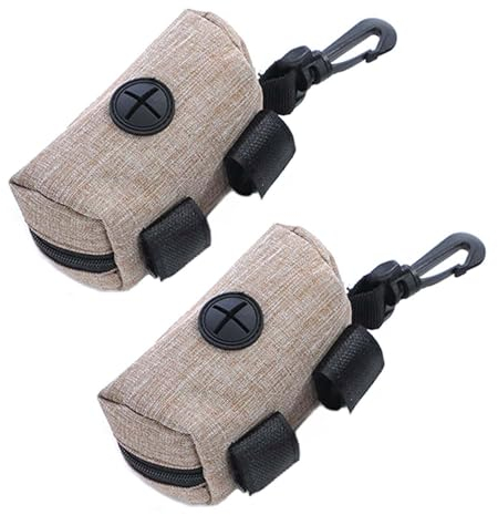 2 Stück Kotbeutel-Spender,Hundekotbeutel-Spender,Grau Hundekotbeutel-Halter,tragbare Hundekotbeutel-Spender mit Reißverschluss Haustier Hundekotbeutel-Spender Passt jede Hundeleine für Gassi Laufen