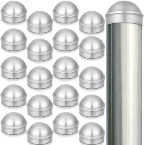 Yaocom 20 Pcs Chain Link Fence Post Cap Round Dome External Post Caps Aluminum Chain Link Caps Only Use for Outside Diameter Post Outdoor Chain Link Fence Parts (2-3/8)