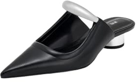 JW PEI Helena Mules Perforados de Mujer - Negro
