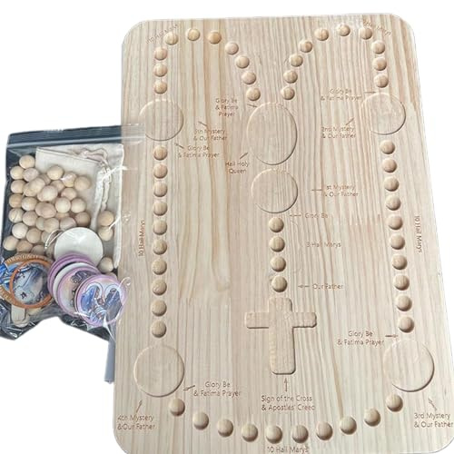 Bonito tablero de cuentas de oración, colorido soporte para tarjetas, tabla de rosario de madera para hacer joyas