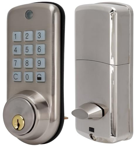 Mechanical Door Lock, Smart Gate Lock Outdoor Gate Door Locks Set Keypad Door Lock with Handle Keypad Locks with Handle for Garden Garage Yard