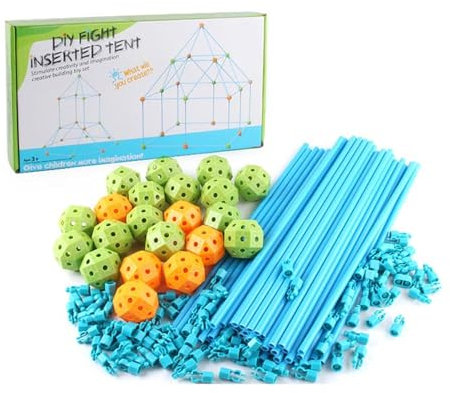 Kids Fort Pro – Der ultimative Festungsbauer, Festungsbausatz für Kinder, Springflower-Festungsbausatz, Spielzelte für Kinder, Kinderfestungsbausatz – Bauen Sie Zelte, Burgen, Tunnel (A,132PCS)