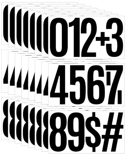 WakiHong 8 Fogli 15 CM Adesivi con Numeri Grandi Adesivi numerici Impermeabile Adesivi Numeri Vinile Adesivo Numeri Impermeabili e Autoadesivi per Insegne Porte Cassetta Postale Numero di Indirizzo(Ne