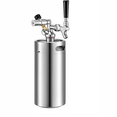 Ölbryggning 2L 4L 5L Mini ölfat i rostfritt stål Bärbar ölautomat med ölkran Hembryggda Verktyg(135 Oz (4L))