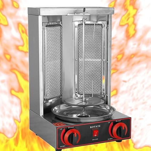 WEIMILOR Máquina para Asar shawarma, Capacidad de 13 Libras, máquina para cocinar Pollo shawarma, asador Vertical a Gas con gyro, máquina para Doner Kebab, para Fiestas en la Cocina,Electric