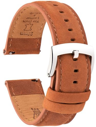 CORROPELLE Leder Uhrenarmbänder Schnellverschluss 18mm 19mm 20mm 21mm 22mm, Vintage Eleganten Hochwertige Ersatz Leder Armband für Damen und Herren, Uhr und Smartwatch