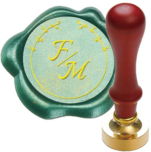 Siegelstempel Personalisiert Wachssiegelstempel, 7 Größen, 36 Grifftypen verfügbar, Wachs-Siegel-Stempel mit Namen, Buchstaben, Wachssiegel Stempel Set mit Abnehmbarem Holzgriff,H