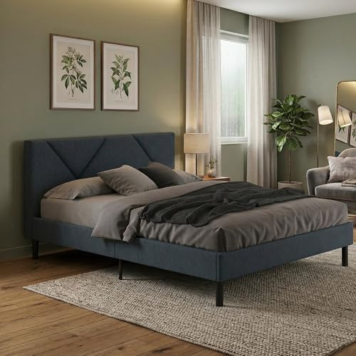 Dmora - Lit Double Calitri, Sommier pour Chambre, Literie par Chambre, Support de Matelas, Adapté à Un Matelas de 140x190 cm, Bleu