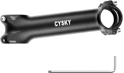 CYSKY 31,8 Fahrrad Vorbau 140mm 150mm Extra Länge 7° 12° 17° 25° Grad für 31.8mm Lenkerklemmung 1-1/8 28,6mm Lenkerrohr, für Rennrad, Mountainbike, Gravel, Hybrid, E-Bikes